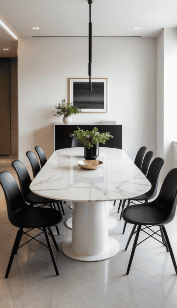 30 Black and White Dining Room Ideas for a Timeless Contrast - We Heart ...