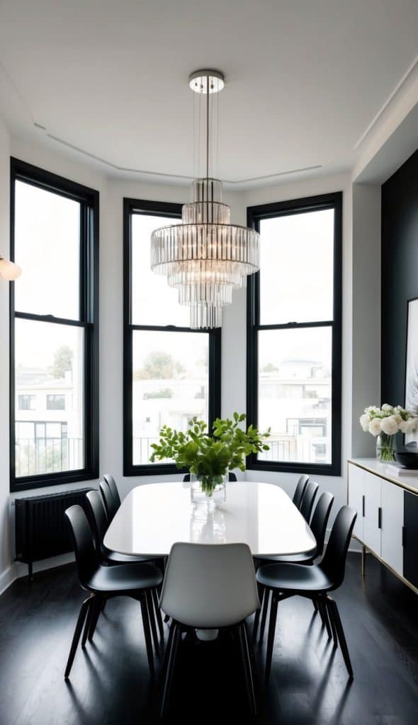 30 Black and White Dining Room Ideas for a Timeless Contrast - We Heart ...