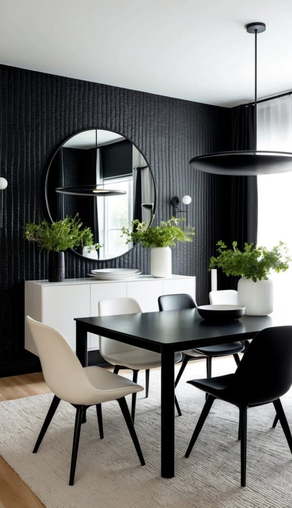 30 Black and White Dining Room Ideas for a Timeless Contrast - We Heart ...