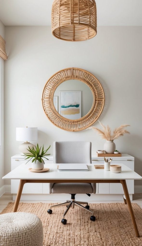 30 Neutral Home Office Decor Ideas for a Serene Workspace - We Heart Cozy