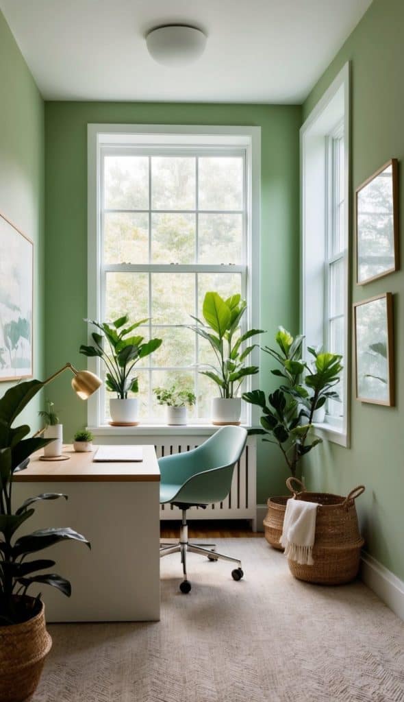 28 Green Home Office Ideas To Create a Calming Oasis - We Heart Cozy - Composting Home Office Ideas For A Greener Space