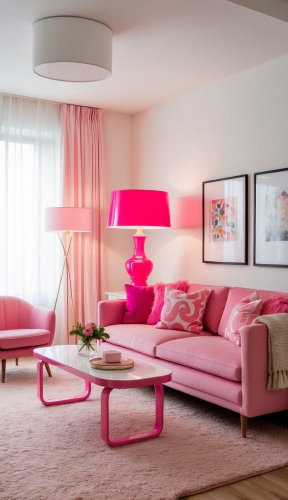 36 Pink Living Room Ideas That Exude Feminine Charm - We Heart Cozy