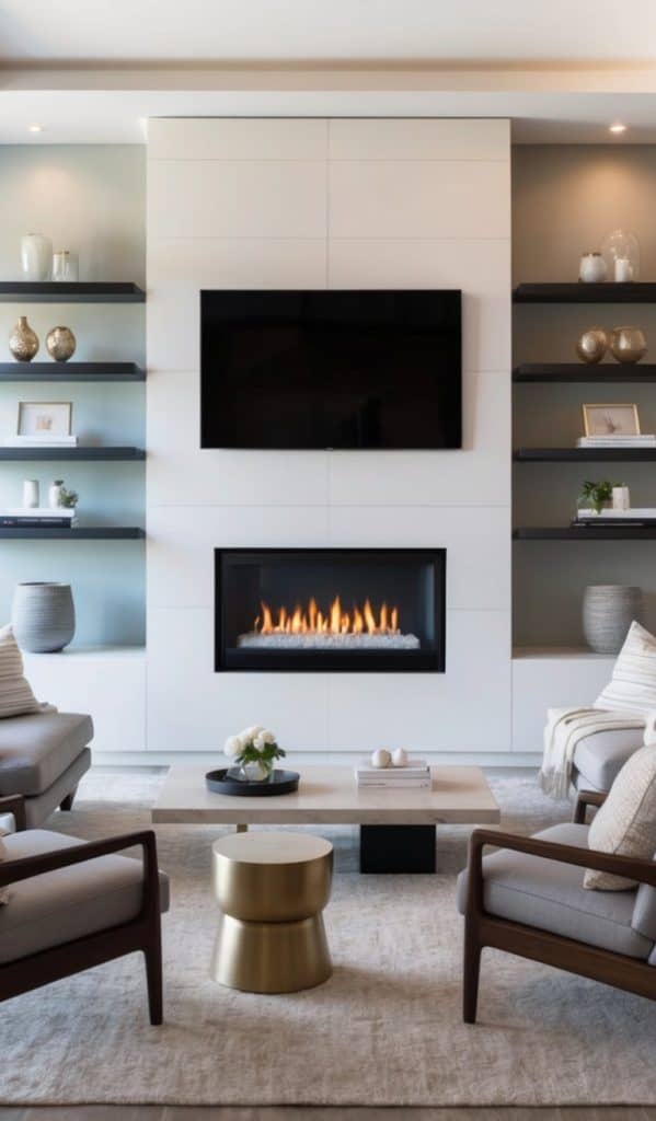 29 TV Above Fireplace Layout Ideas That Are Chic & Functional - We ...