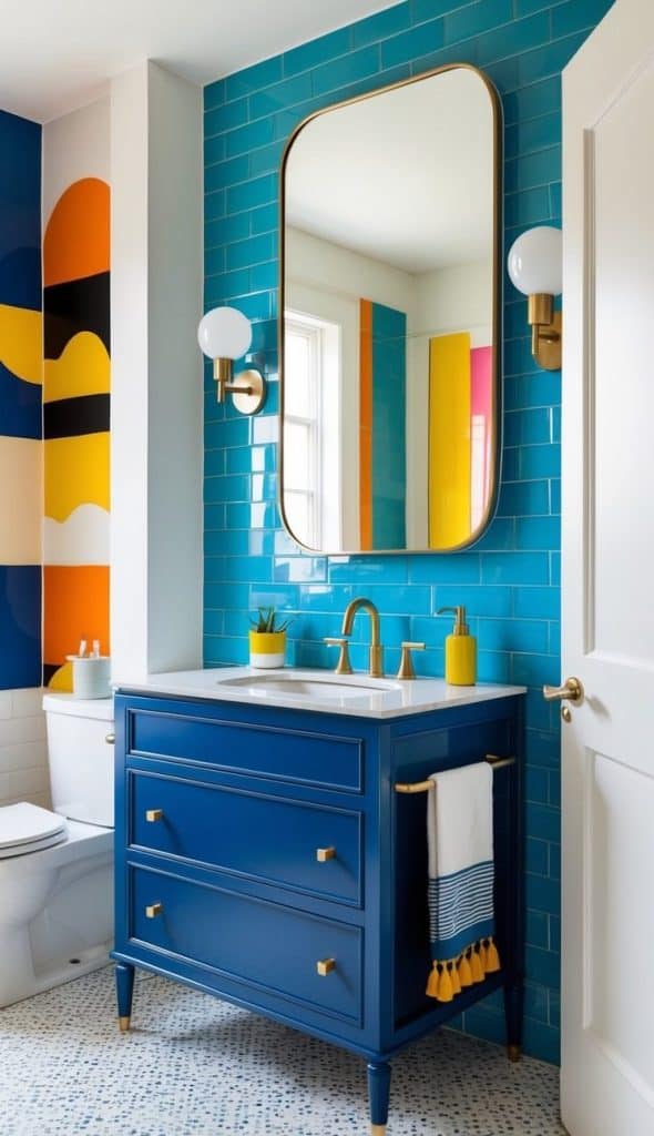 15 Bold and Colorful Bathroom Ideas for Eye-Catching Design - We Heart Cozy
